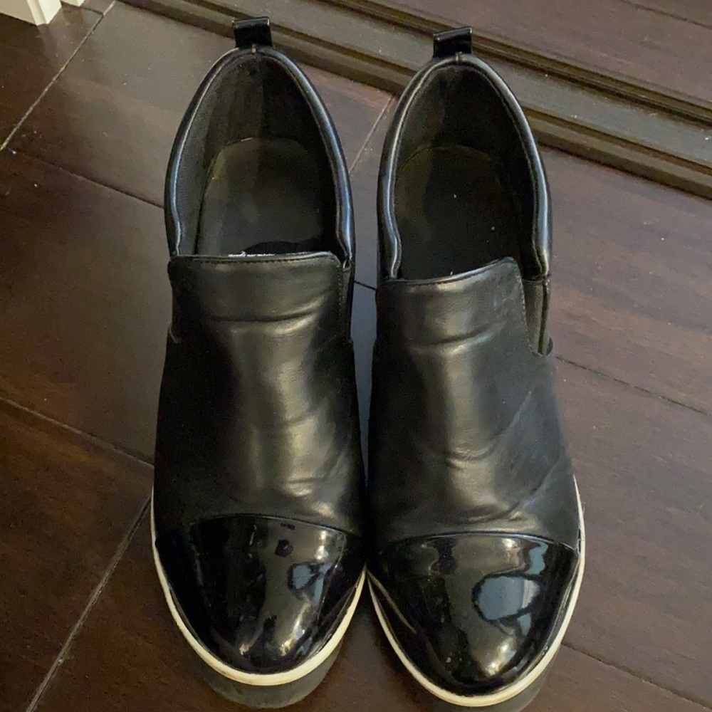 Black leather booties